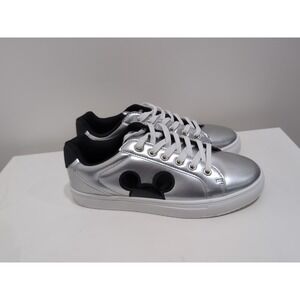 Ladies Mickey Mouse Sneakers Silver/Black Size 9 Great Condition